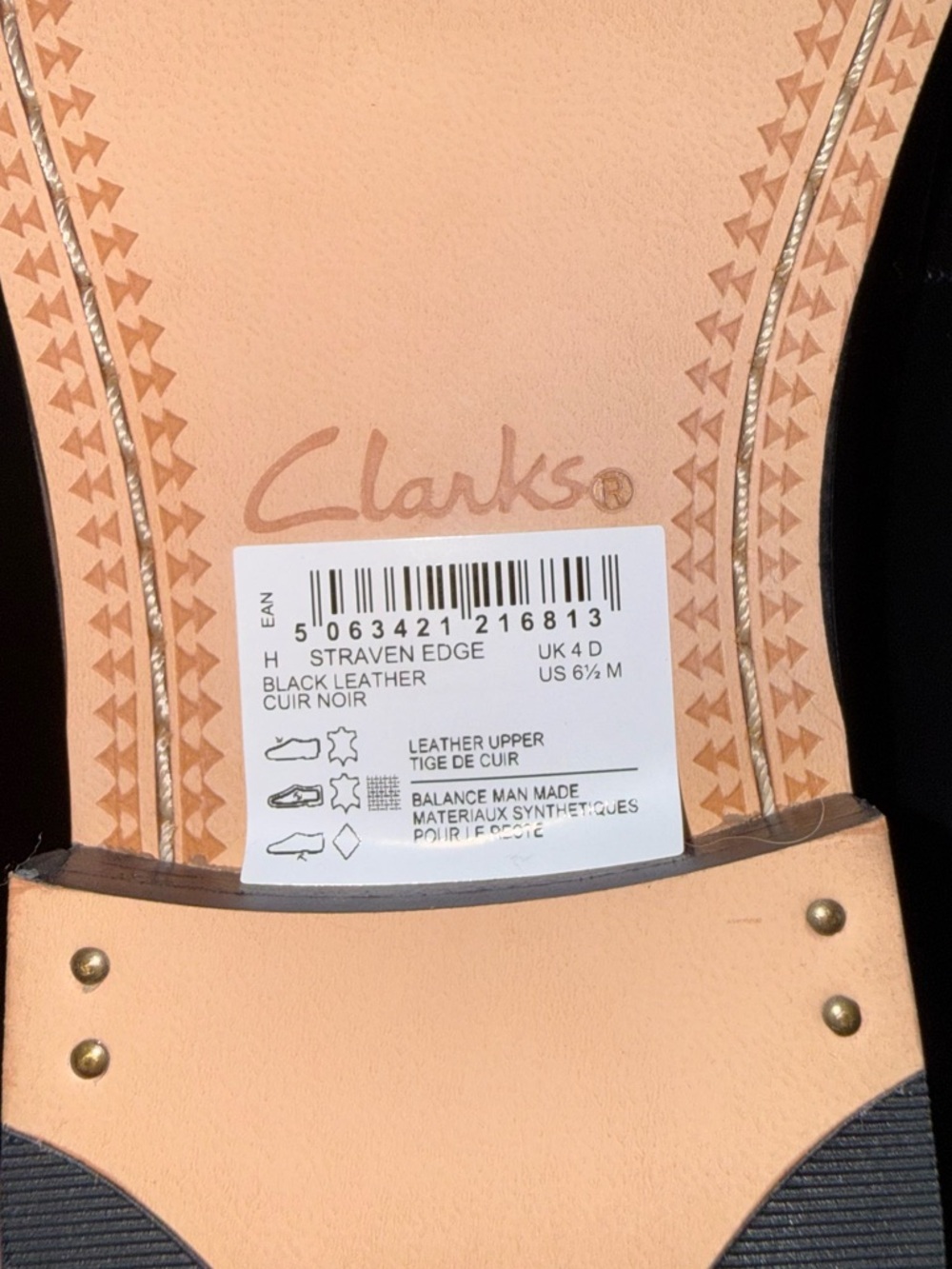 Clarks Straven Edge Black Leather Loafers - Picture 4 of 7